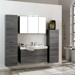 Badmöbel Set Darina in Eiche Grau (vierteilig)