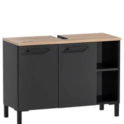 Badmöbel Set in Schwarz - Riguna (dreiteilig)