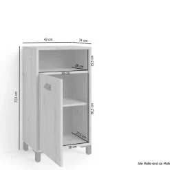 Badmöbel Set in Weiß Schwarz - Envaton (dreiteilig)