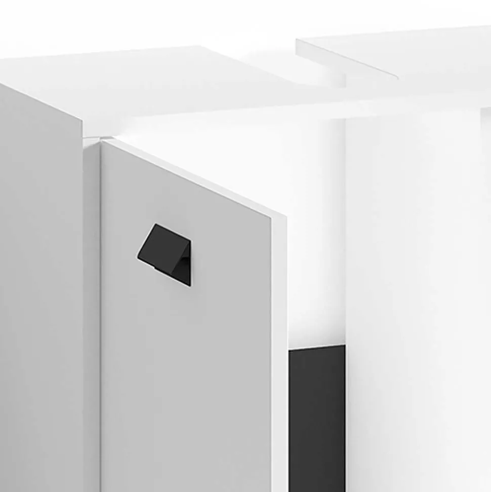 Badmöbel Set in Weiß Schwarz - Envaton (dreiteilig)