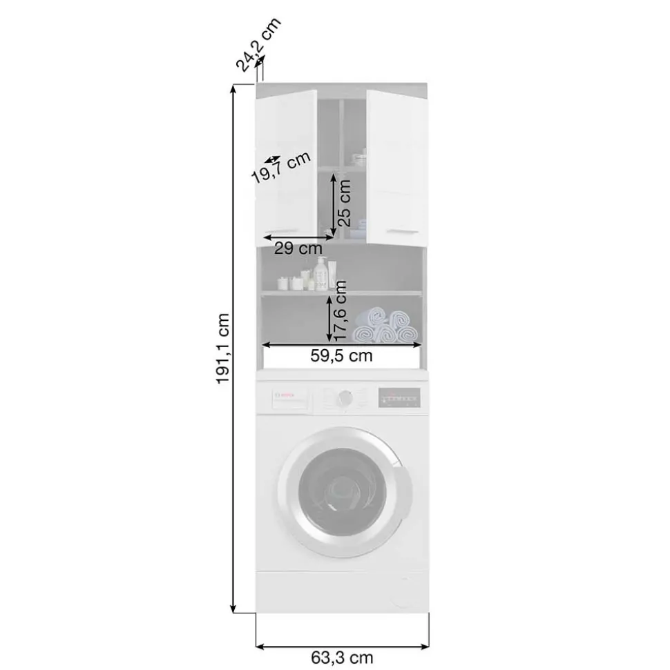 Badmöbel Set mit Waschmaschinenschrank - Nancys (vierteilig)