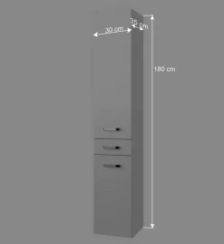 Badmöbel Set Sagunis in Hochglanz Weiß (vierteilig)