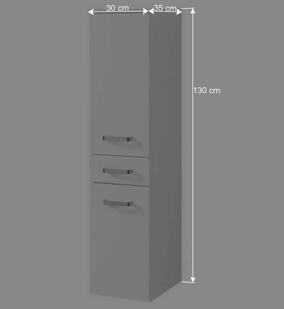 Badmöbel Set Sagunis in Hochglanz Weiß (vierteilig)