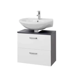 Badmöbel Set Tiamos in Weiß Hochglanz (fünfteilig)