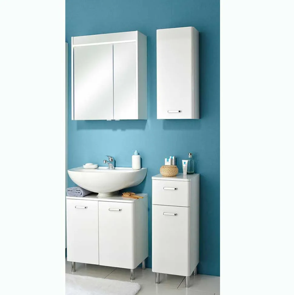 Badmöbel-Kombination in Weiß - Yennja (vierteilig)