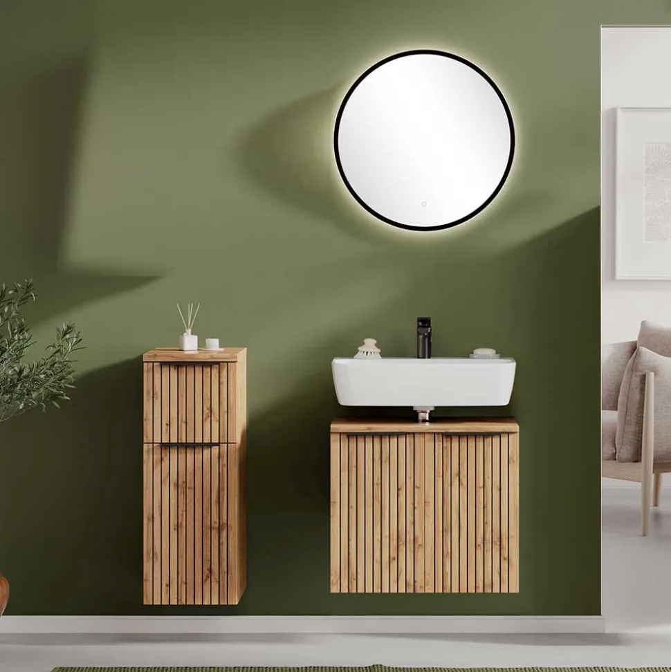 Badmöbel-Kombination modern zweifarbig - Crystoga (dreiteilig)