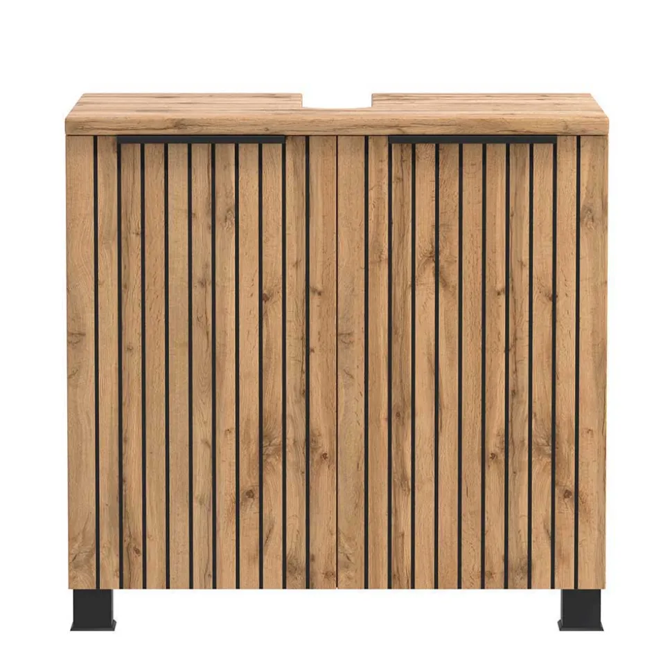 Badmöbel-Kombination modern zweifarbig - Crystoga (dreiteilig)