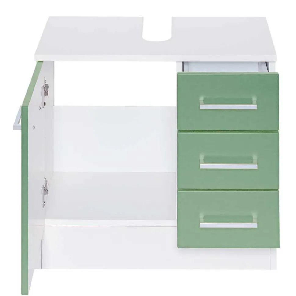 Badmöbelprogramm Set in Grün - Loenixa (vierteilig)