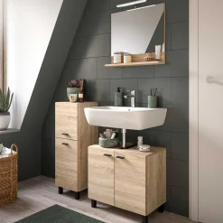 Badmöbel-Set in Sonoma-Eiche - Hoxtona (dreiteilig)