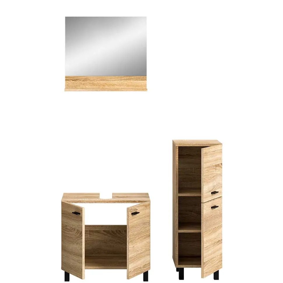Badmöbel-Set in Sonoma-Eiche - Hoxtona (dreiteilig)