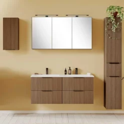 Badmöbel-Set mit zwei Becken modern - Ucaida (vierteilig)