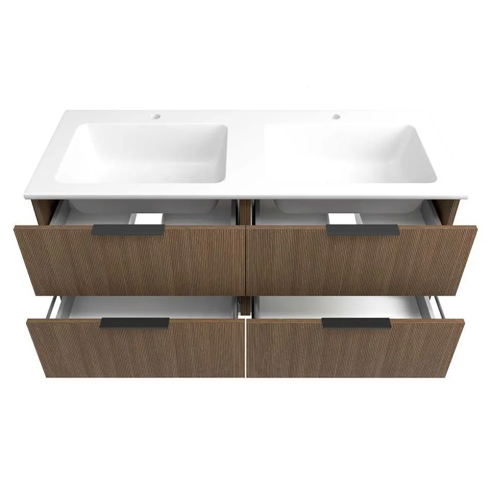 Badmöbel-Set mit zwei Becken modern - Ucaida (vierteilig)