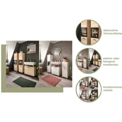 Badschrank mit Glaseinsatz - Hoxtona