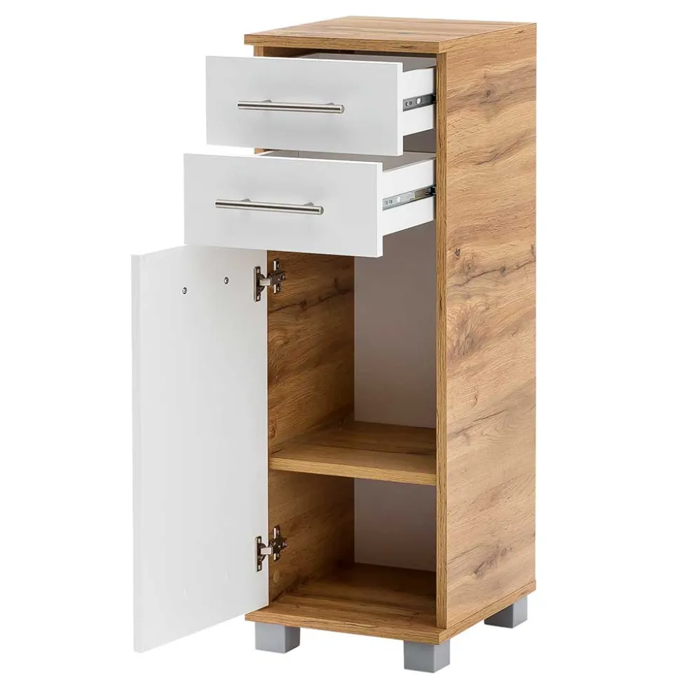 Badschrank mit Tür & zwei Schubladen - Kristiv