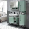 Badschränke in Mint Grün & Anthrazit - Esdrus (dreiteilig)