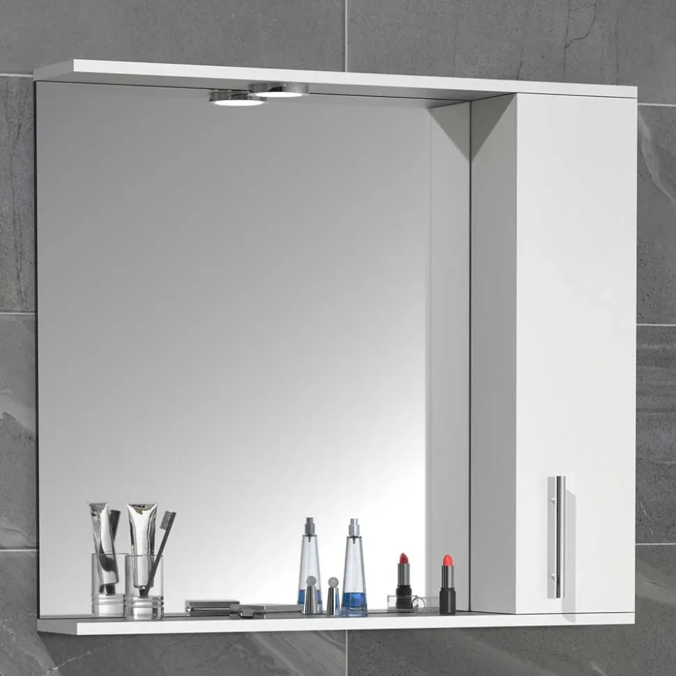 Badspiegel mit Seitenschrank und Ablage - Nancyssa