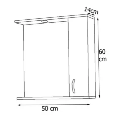 Badspiegel mit Seitenschrank und Ablage - Nancyssa