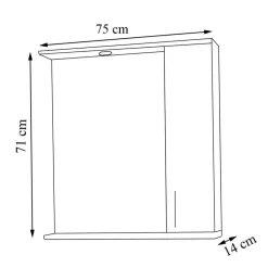 Badspiegel mit Seitenschrank und Ablage - Nancyssa
