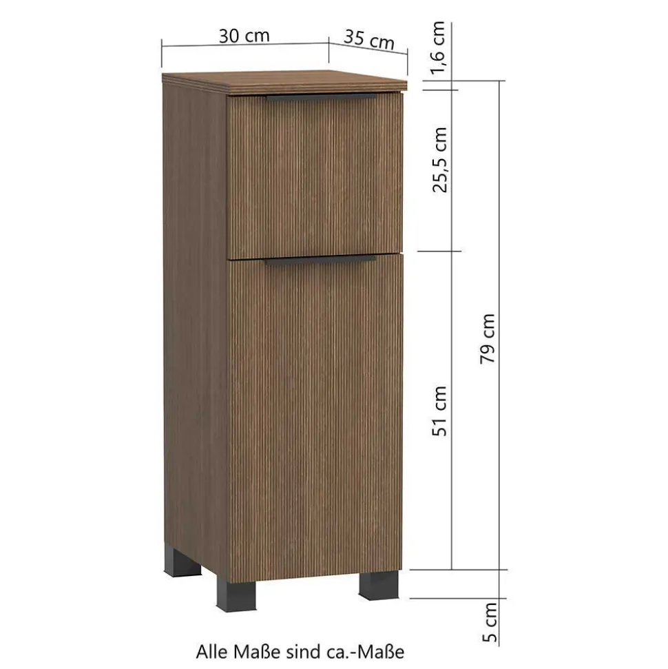 Badspiegel und Badschränke Set - Ucaida (vierteilig)