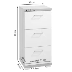 Bad-Unterschrank in Weiß und Sonoma Eiche - Faneto