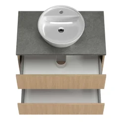 Bad-Waschplatz mit Midischrank Set - Leitha (dreiteilig)