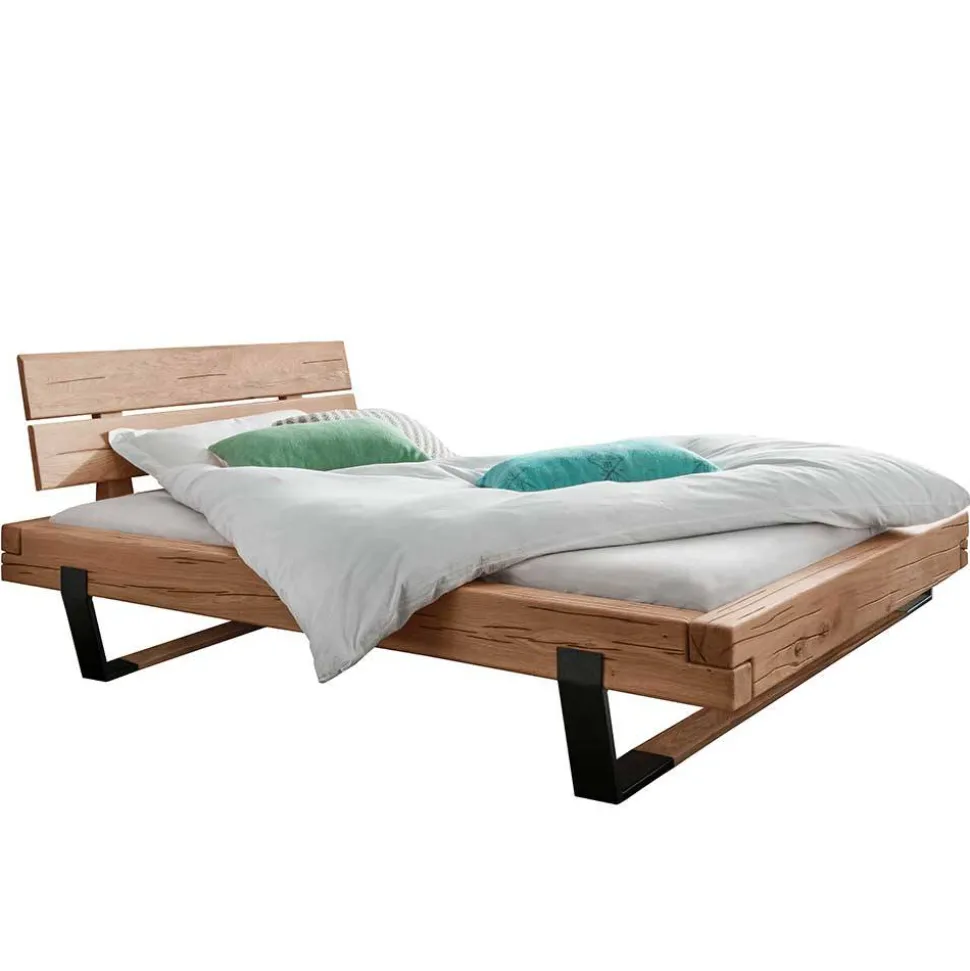 Balkenbett aus Eiche mit Kufen - Felictia