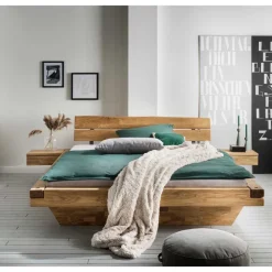 Balkenbett mit Baumkanten Kopfteil - Laredo (dreiteilig)