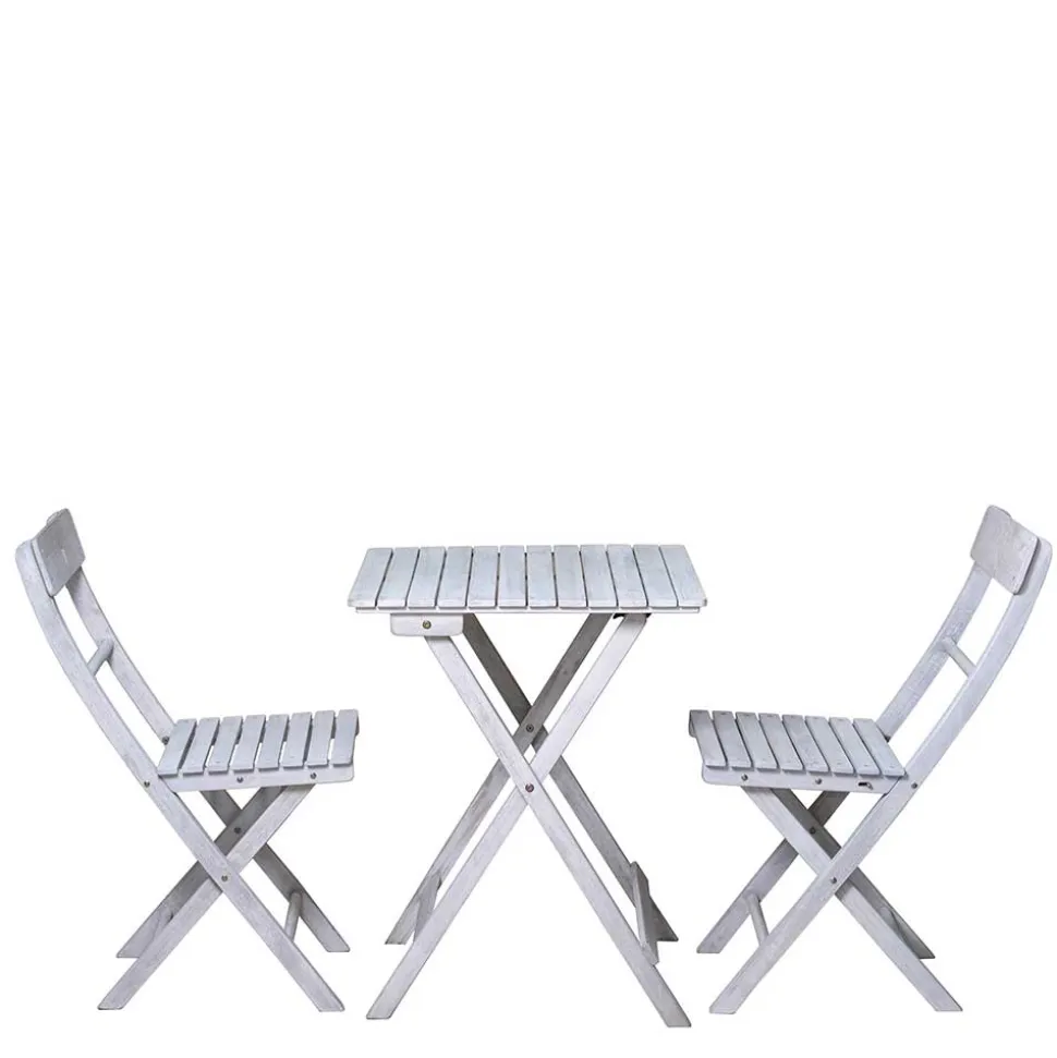 Balkon Sitzgruppe in Grey Wash - Paisly (dreiteilig)