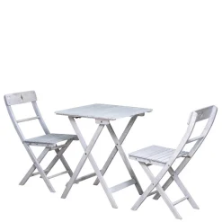 Balkon Sitzgruppe in Grey Wash - Paisly (dreiteilig)