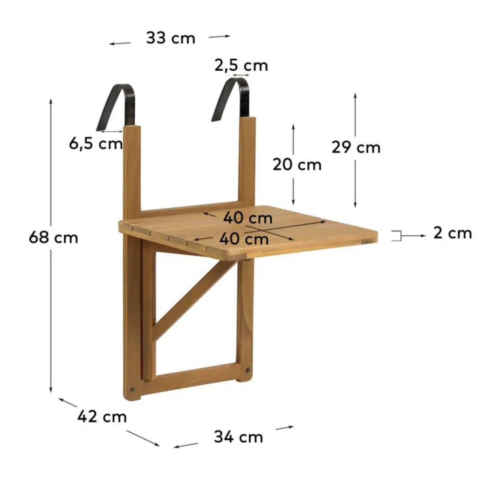 Balkontisch zum Einhängen klappbar - Baptisto