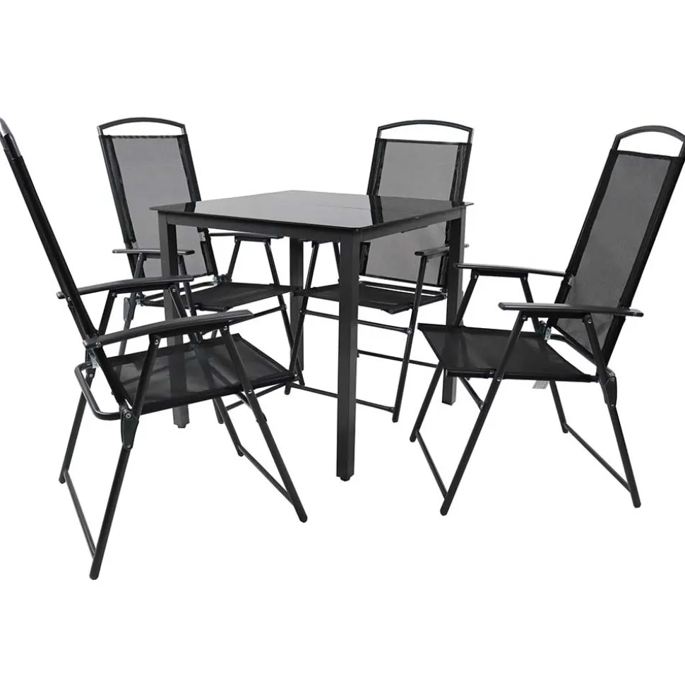 Balkon-Tischgruppe für 4 Personen - Crimas (fünfteilig)