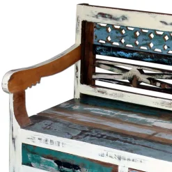 Bank aus Altholz mit zwei Schubladen - Alisa