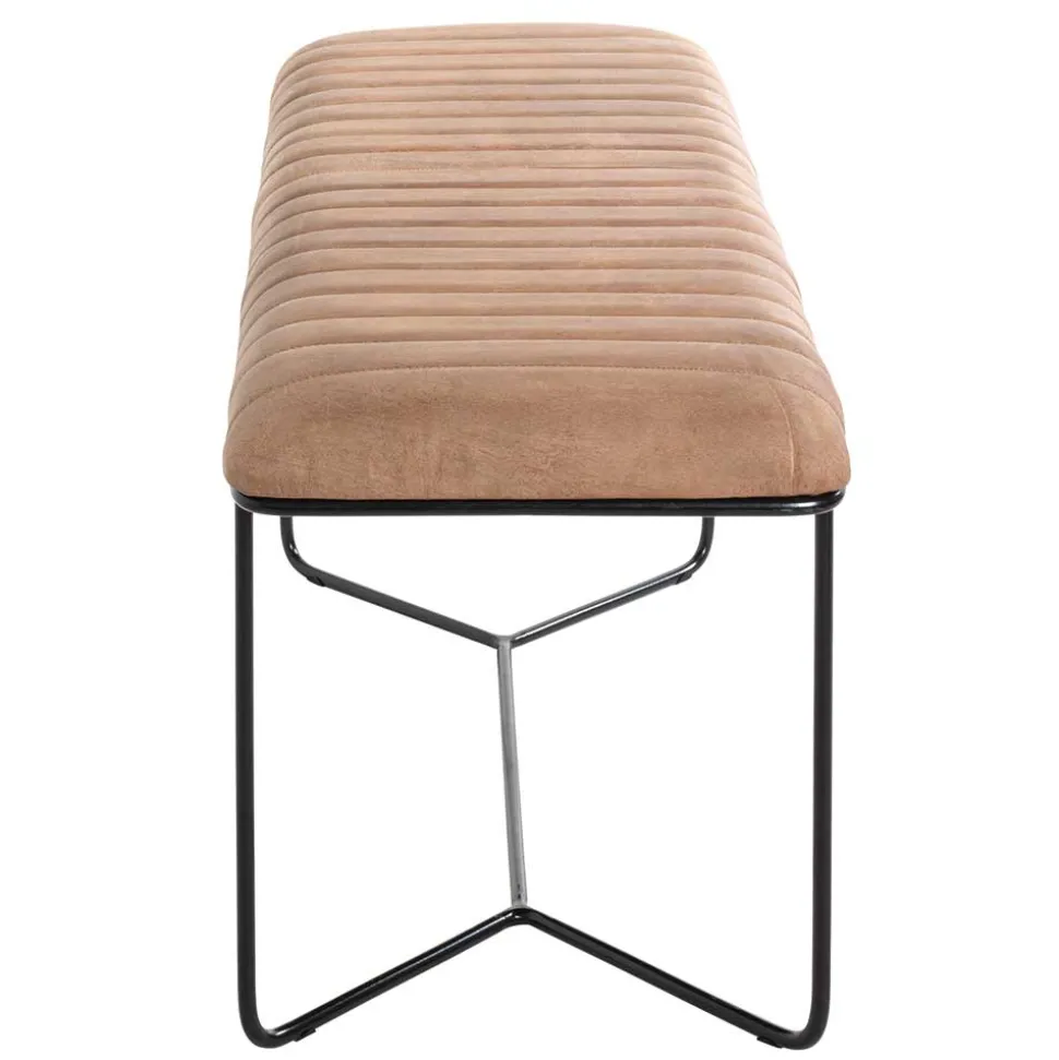 Bank aus gedecktem Glattleder in Braun - Teamona