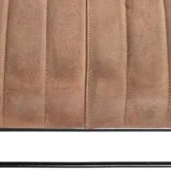 Bank aus gedecktem Glattleder in Braun - Teamona