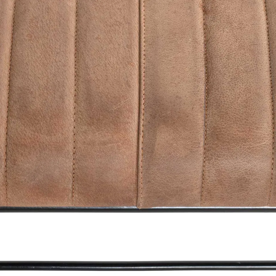 Bank aus gedecktem Glattleder in Braun - Teamona