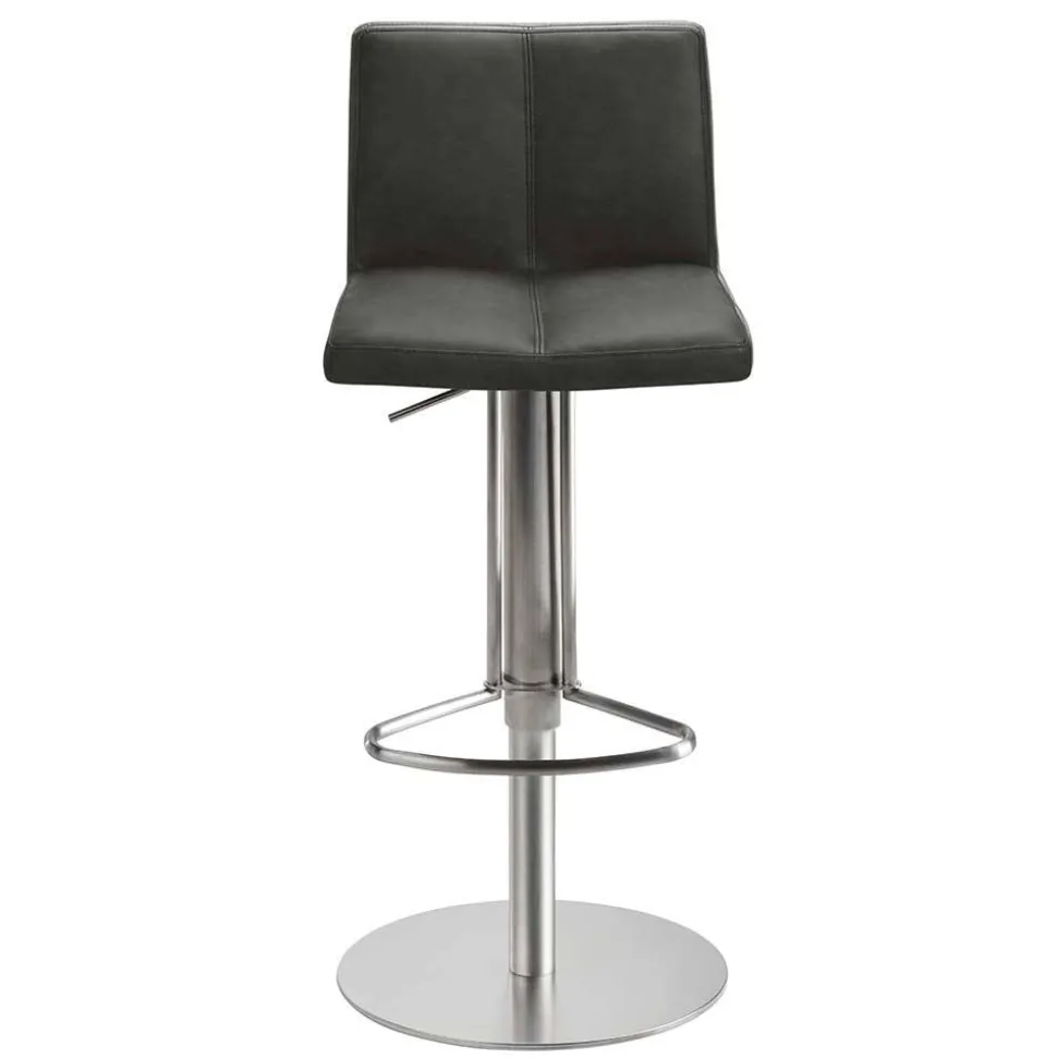 Bar Stuhl in Schwarzgrau Kunstleder - Oxeda