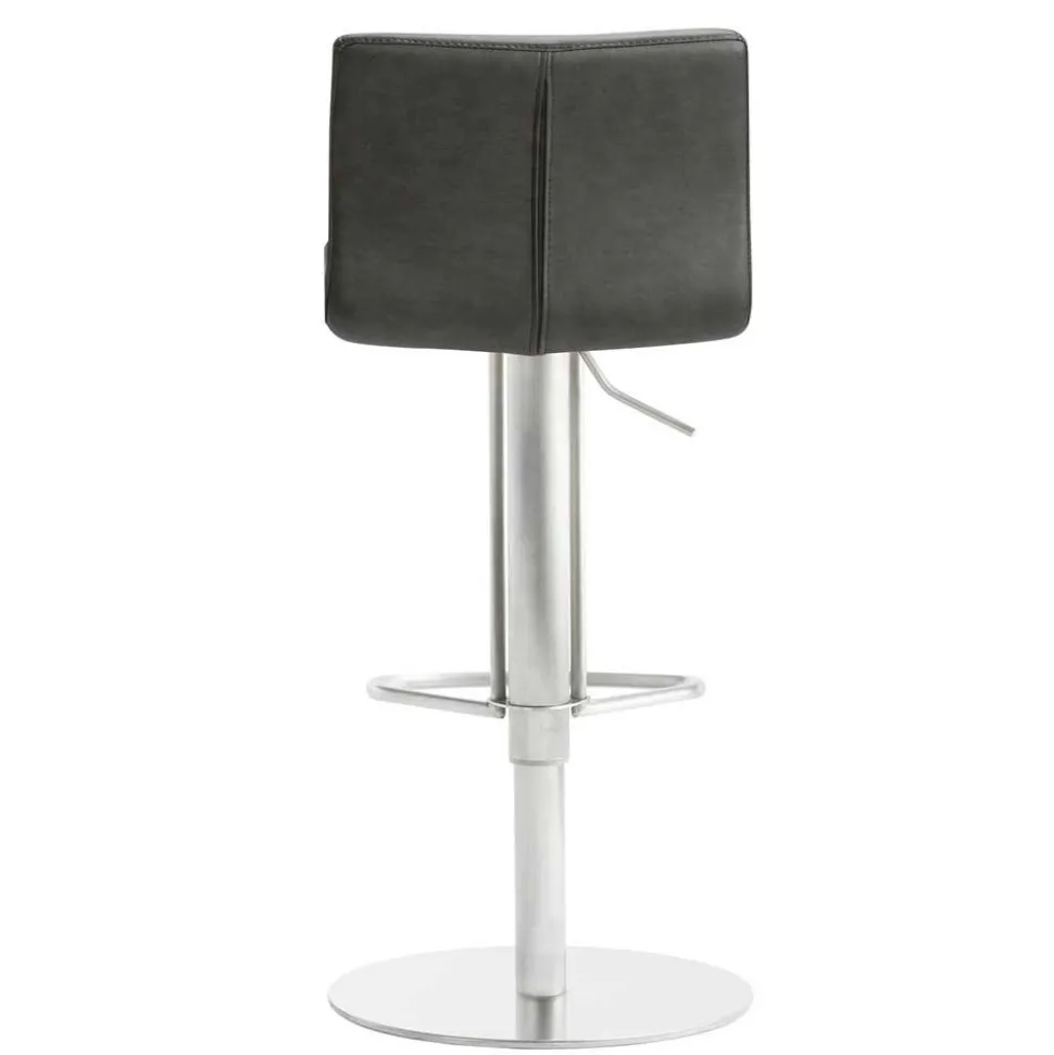 Bar Stuhl in Schwarzgrau Kunstleder - Oxeda