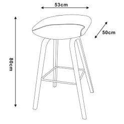 Barhocker mit 70 cm Sitzhöhe - Jilva