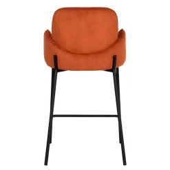 Barhocker mit Armlehnen aus Cord Rost Braun - Benede (2er Set)