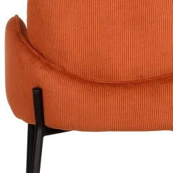 Barhocker mit Armlehnen aus Cord Rost Braun - Benede (2er Set)