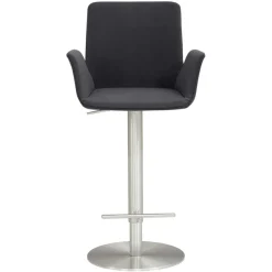 Barhocker mit Lehne & Armlehnen in Anthrazit - Kanella