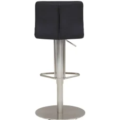 Barhocker mit Lehne in Anthrazit Microfaser - Tyvoria