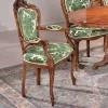 Barock Armlehnstuhl Magari in Grün Beige Muster