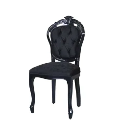 Barock Designstuhl in Schwarz - Crystono