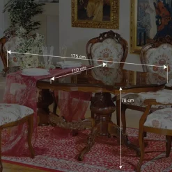 Barock Esszimmer Gruppe Magari mit ovalem Tisch (sechsteilig)