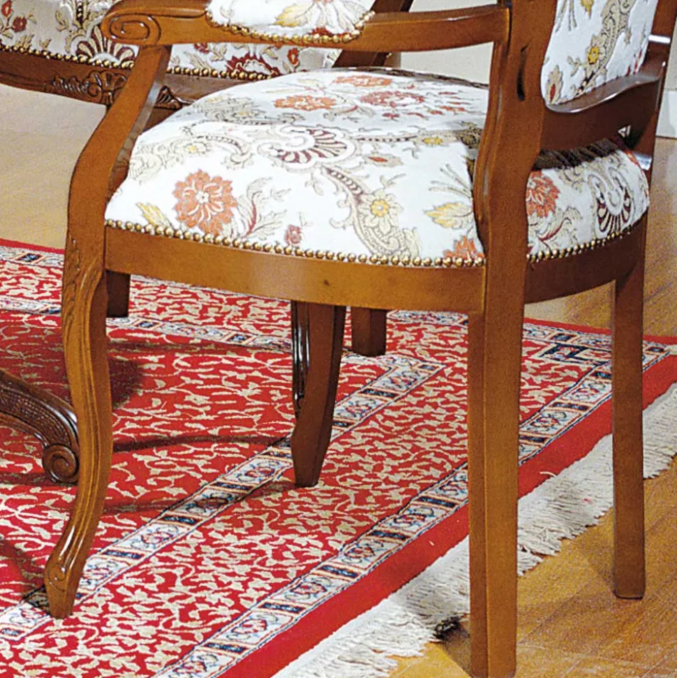 Barock Esszimmersessel Magari mit Holz Nussbaumfarben