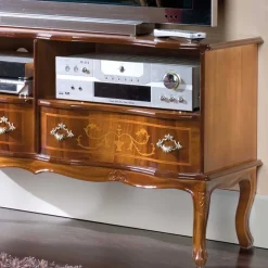 Barock Fernseh Tisch mit 2 Schubladen Agosto & 2 Fächern