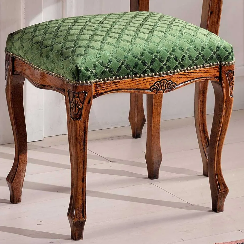 Barock Hocker gepolstert Agosto in Grün