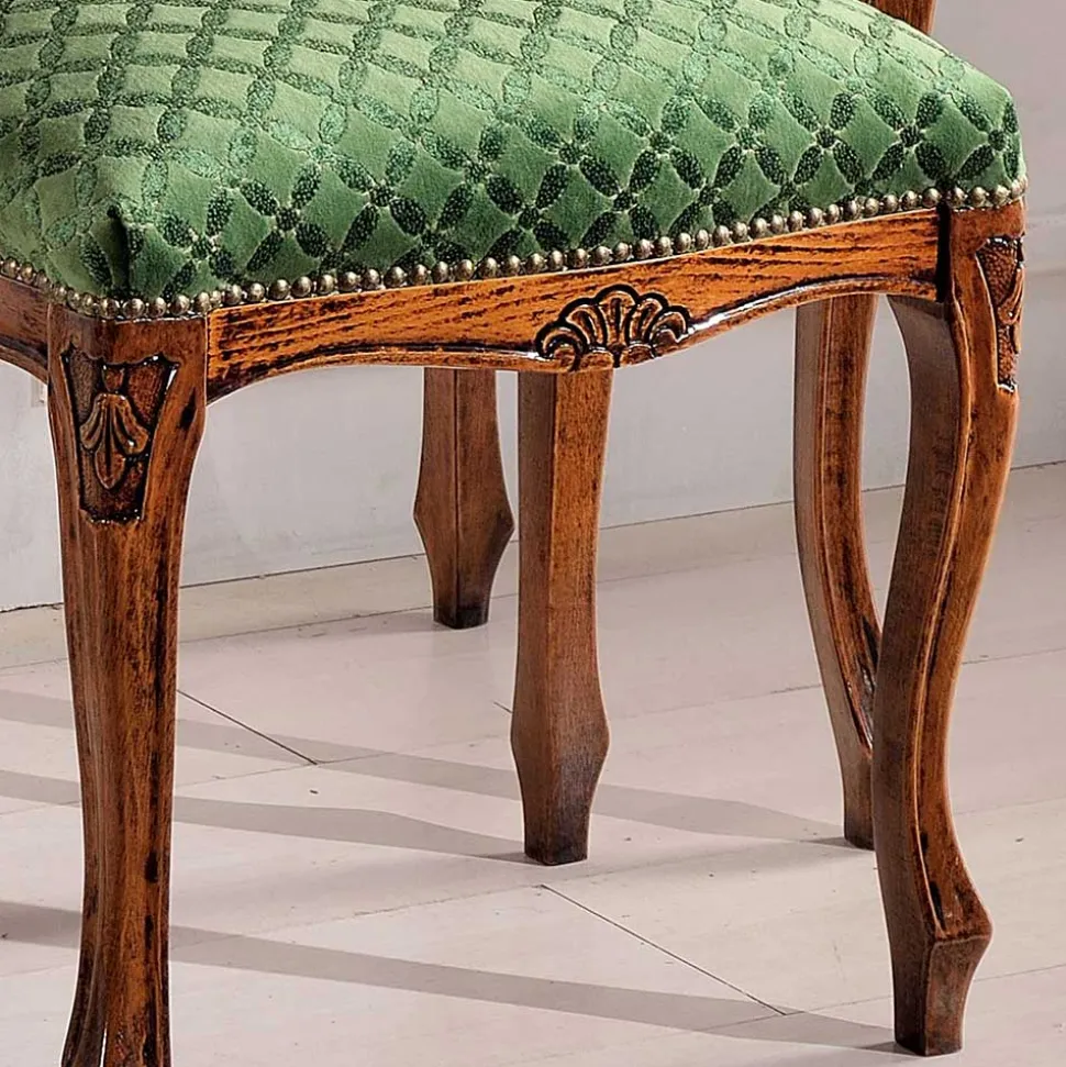 Barock Hocker gepolstert Agosto in Grün