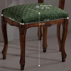 Barock Hocker gepolstert Agosto in Grün